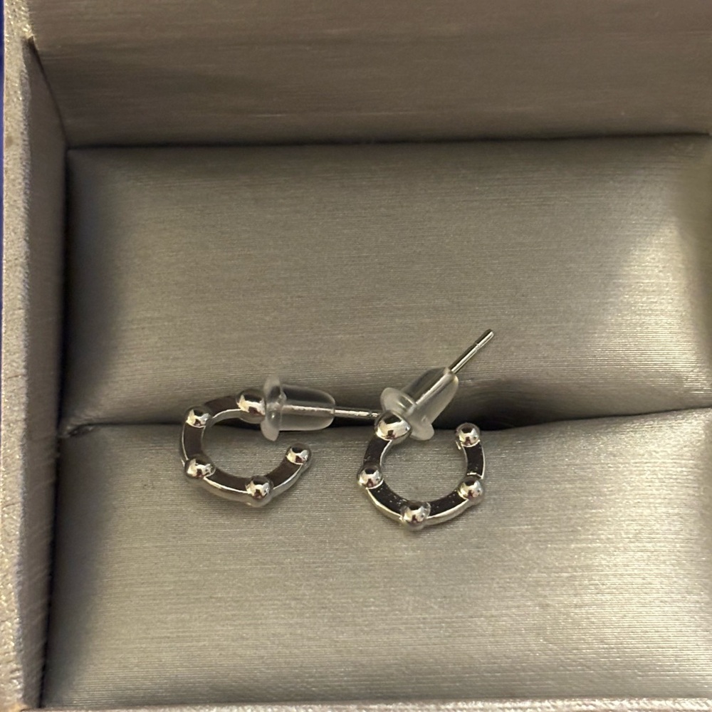 NWOT: Elegant Silver Hoop Earrings